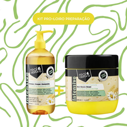 REAL NATURA - Kit Pro-Loiro - Shampoo 500ml + Máscara 500ml