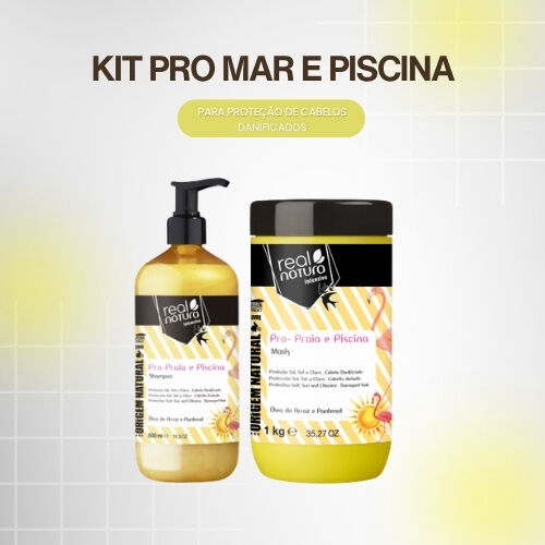REAL NATURA - Kit Pro-Mar e Piscina - Shampoo + Máscara