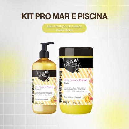 REAL NATURA - Kit Pro-Mar e Piscina - Shampoo + Máscara