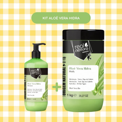 REAL NATURA - Kit Aloe Vera - Shampoo 500ml  + Máscara 1000gr